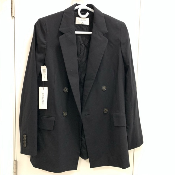 Babaton Jackets & Blazers - Babaton Leonard Black Double-Breasted Blazer size 6